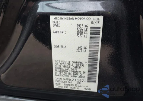 2018 Nissan Altima 2.5 Sv from USA, damaged, VIN 1N4AL3AP8JC211672